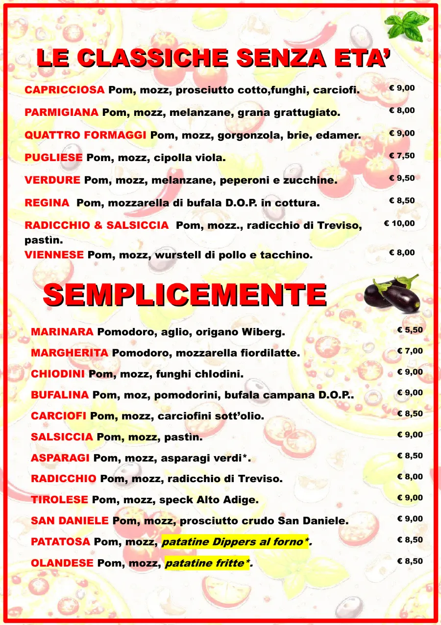 Listino online : Listino pizzaidea Pizzaidea Ceggia